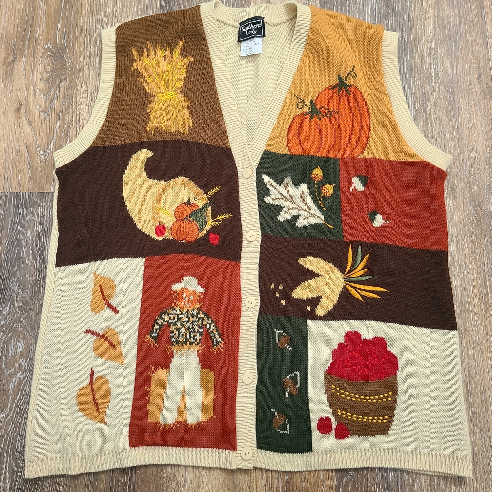 Southern Lady Multicolor Fall Sweater Vest